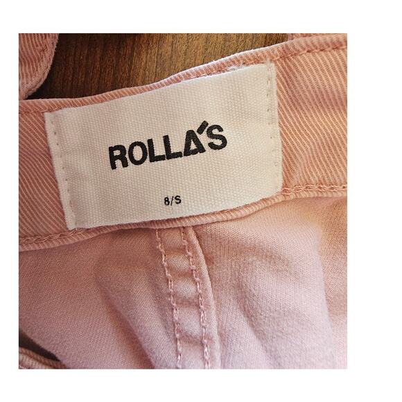 Rolla's Original  Short High Rise Cut Off Overalls, Pink, Anthropologie, Sz S - Picture 13 of 13